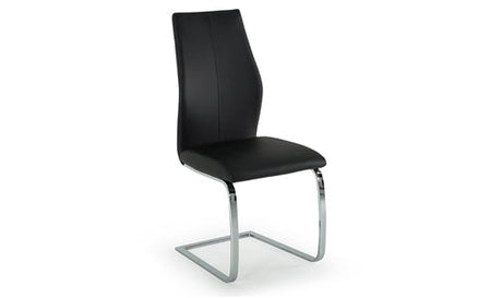 Vida Living Dining Chair Elis Black Dining Chair Chrome Leg