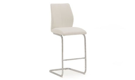 Vida Living Bar Chair Elis White Bar Chair Chrome Leg