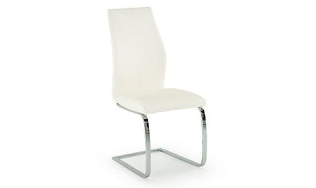 Vida Living Dining Chair Elis White Dining Chair Chrome Leg