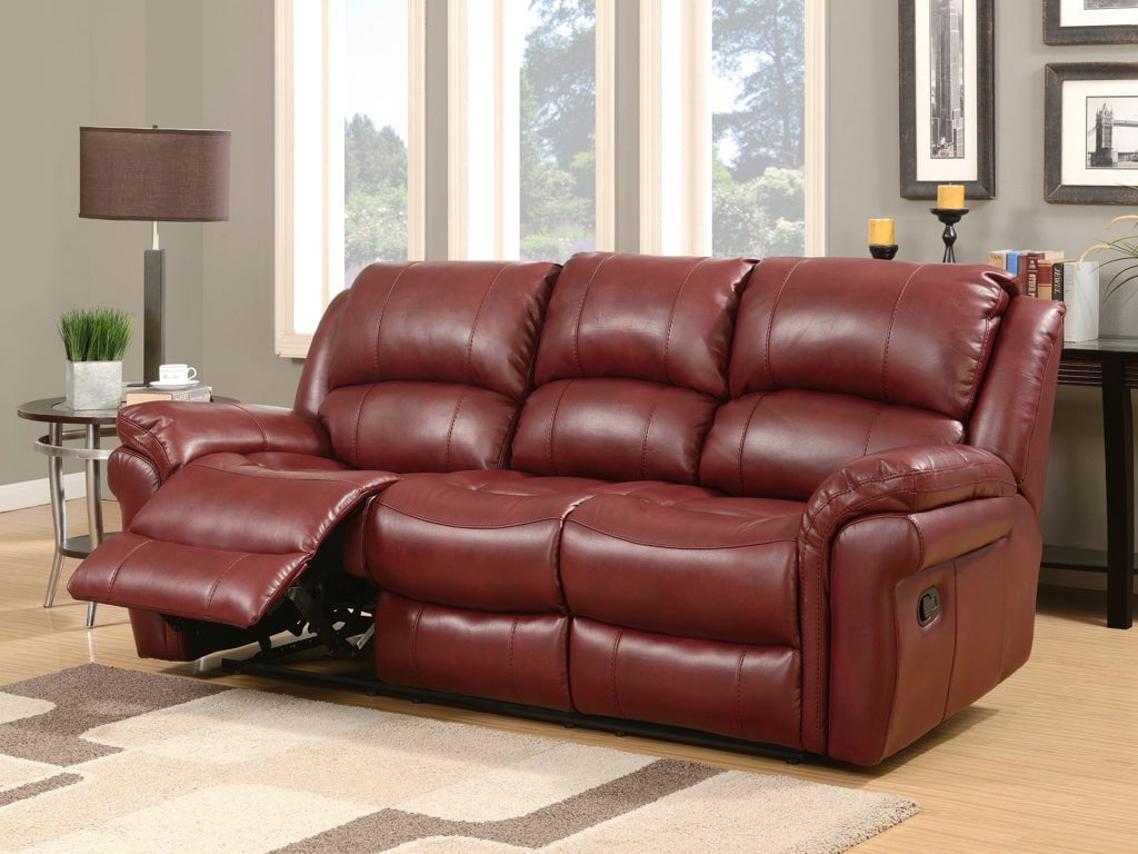 Annaghmore Reclining Sofas Farnham Annaghmore Burgundy Leather Air 3 Seater Sofa