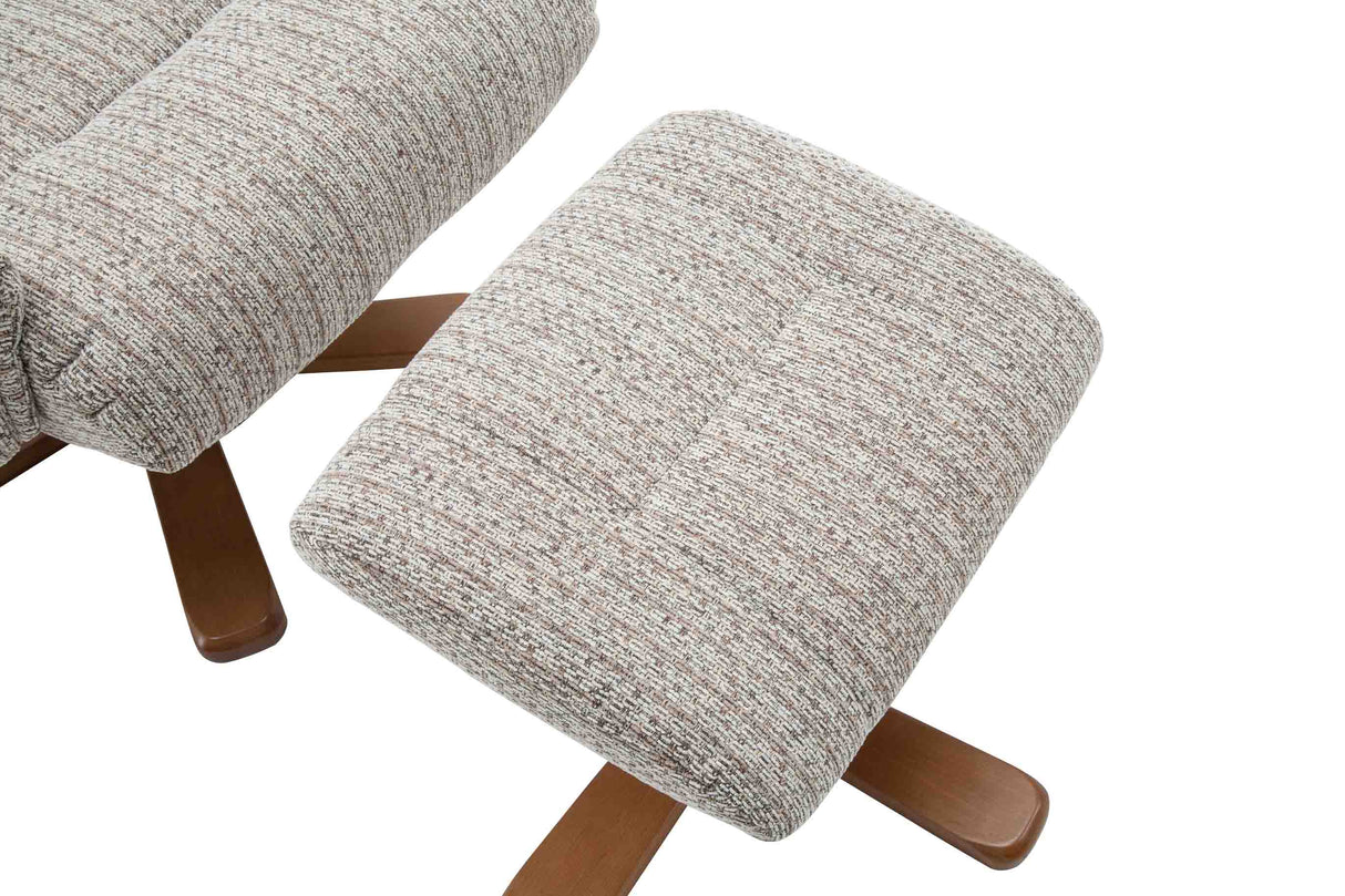 GFA Reclining Chair Florida Manual Recliner Swivel Chair and Foot Stool in Fabric - GFA