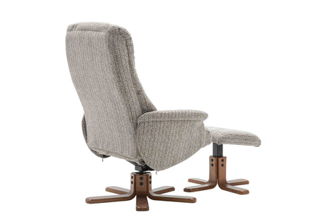 GFA Reclining Chair Florida Manual Recliner Swivel Chair and Foot Stool in Fabric - GFA