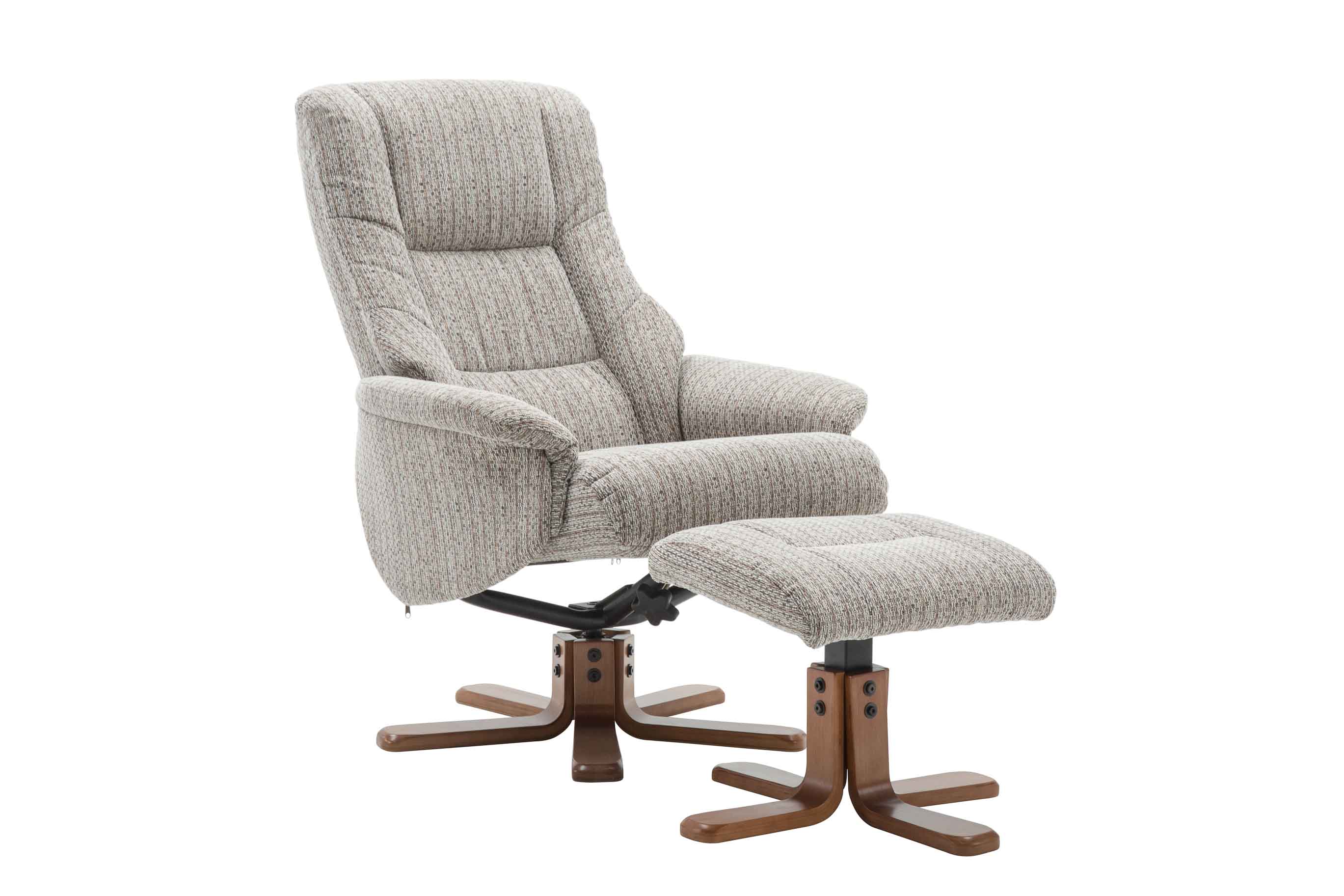 GFA Reclining Chair Florida Manual Recliner Swivel Chair and Foot Stool in Fabric - GFA