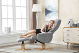 GFA Reclining Chair Florida Manual Recliner Swivel Chair and Foot Stool in Fabric - GFA