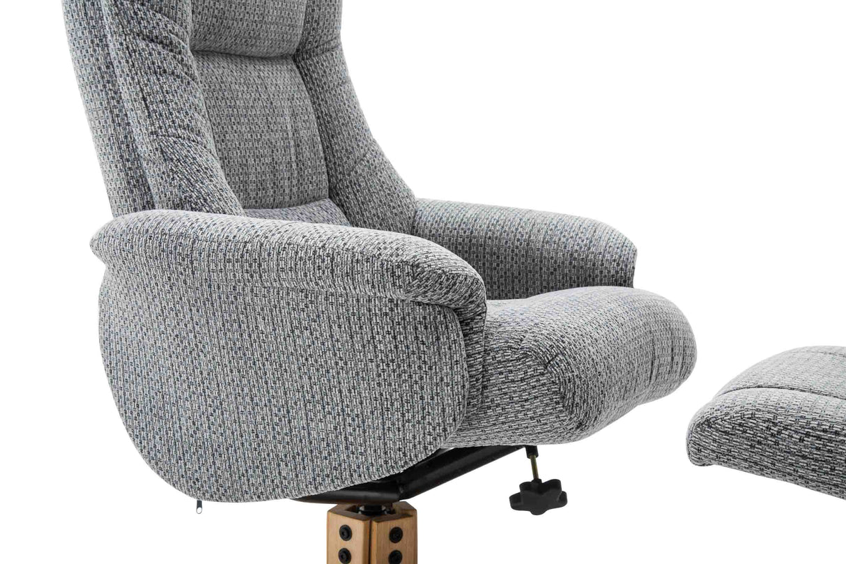 GFA Reclining Chair Florida Manual Recliner Swivel Chair and Foot Stool in Fabric - GFA