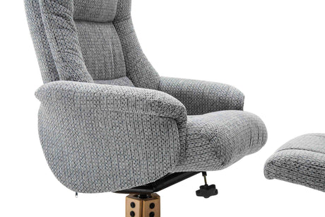 GFA Reclining Chair Florida Manual Recliner Swivel Chair and Foot Stool in Fabric - GFA
