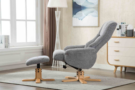 GFA Reclining Chair Florida Manual Recliner Swivel Chair and Foot Stool in Fabric - GFA