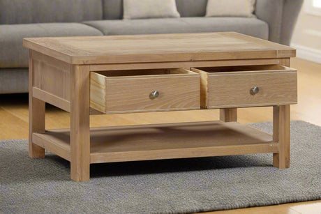 Your Home Style Coffee Table Foxley Oak Coffee Table with 2 Drawers
