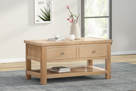 Your Home Style Coffee Table Foxley Oak Coffee Table with 2 Drawers