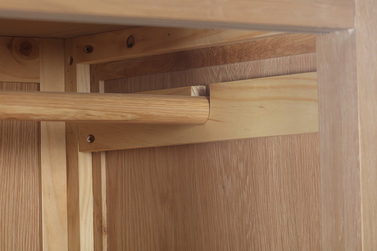 Your Home Style Wardrobe Foxley Oak Double Robe with 2 Sliding Doors & 2 Drawers