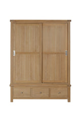 Your Home Style Wardrobe Foxley Oak Large robe with 2 Sliding Doors & 3 Drawers