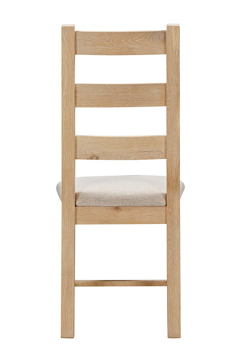 Your Home Style Dining Chairs Foxley Oak Pair of Ladderback Chairs with Fabric Seat