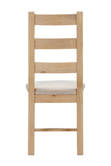 Your Home Style Dining Chairs Foxley Oak Pair of Ladderback Chairs with Fabric Seat