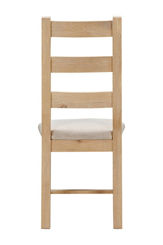 Foxley Oak Pair of Ladderback Chairs with Fabric Seat