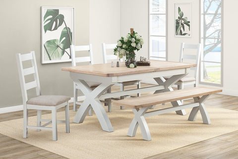 Foxley Painted 180/240 Cross Leg Extending Dining Table