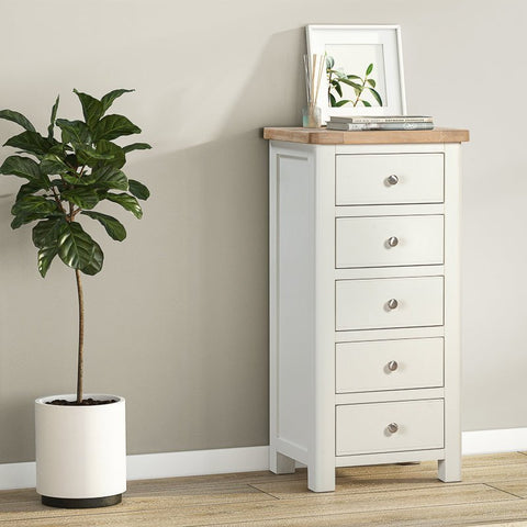 Foxley Painted 5 Drawer Tall Chest