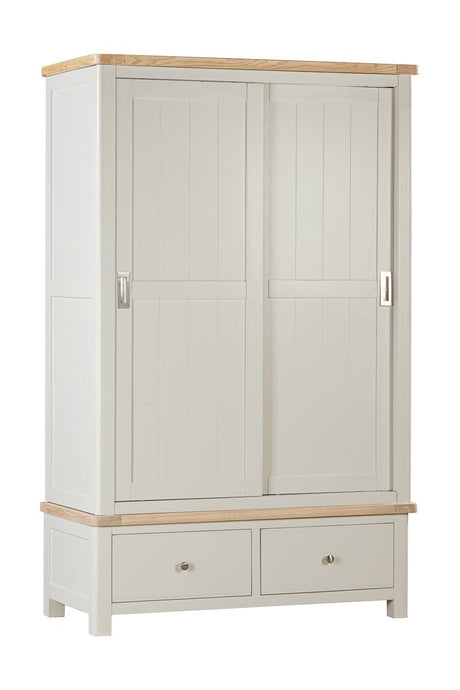 Your Home Style Wardrobe Foxley Painted Double Robe with 2 Sliding Doors & 2 Drawers