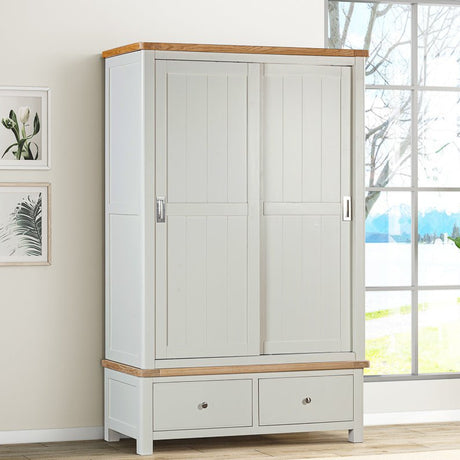 Your Home Style Wardrobe Foxley Painted Double Robe with 2 Sliding Doors & 2 Drawers