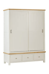 Your Home Style Wardrobe Foxley Painted Large robe with 2 Sliding Doors & 3 Drawers