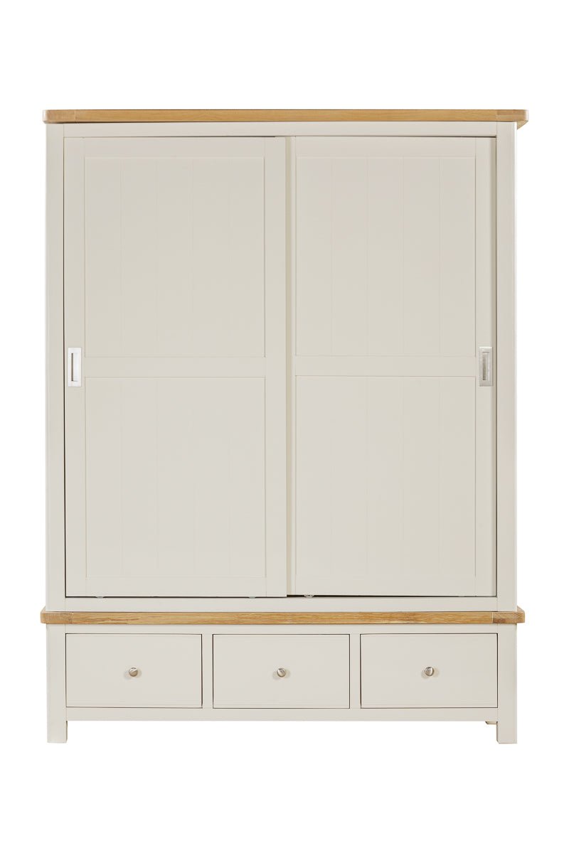 Your Home Style Wardrobe Foxley Painted Large robe with 2 Sliding Doors & 3 Drawers