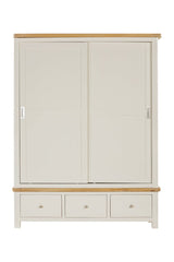 Your Home Style Wardrobe Foxley Painted Large robe with 2 Sliding Doors & 3 Drawers