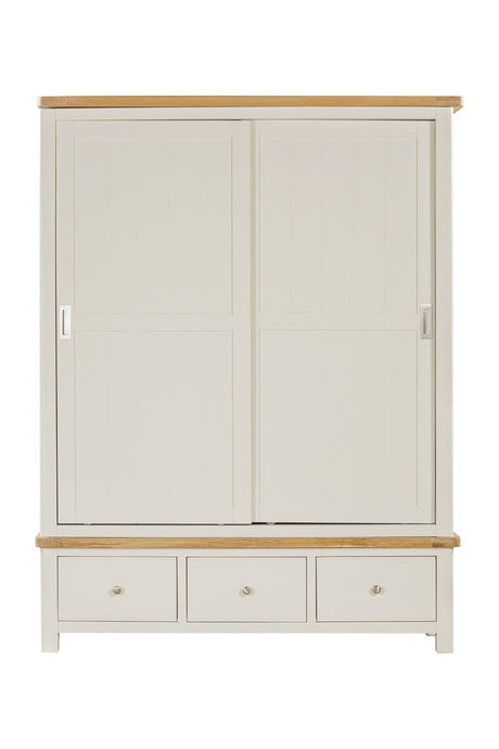 Your Home Style Wardrobe Foxley Painted Large robe with 2 Sliding Doors & 3 Drawers