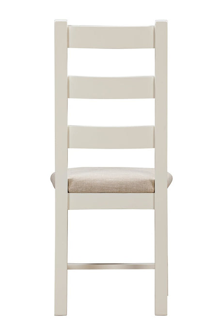 Your Home Style Dining Chairs Foxley Painted Pair of Ladderback Chairs with Fabric Seat
