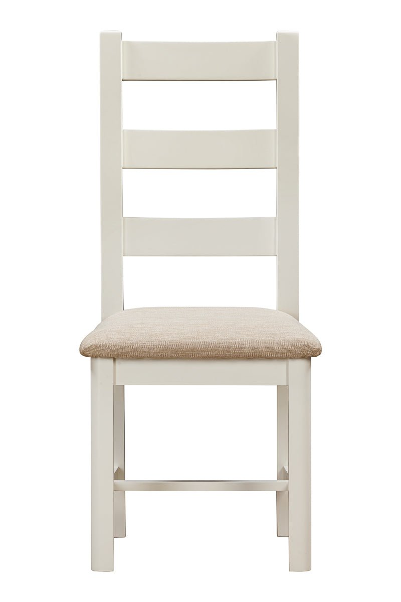Your Home Style Dining Chairs Foxley Painted Pair of Ladderback Chairs with Fabric Seat