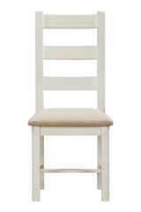 Your Home Style Dining Chairs Foxley Painted Pair of Ladderback Chairs with Fabric Seat