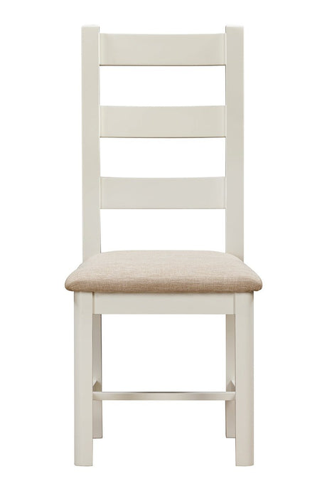 Your Home Style Dining Chairs Foxley Painted Pair of Ladderback Chairs with Fabric Seat