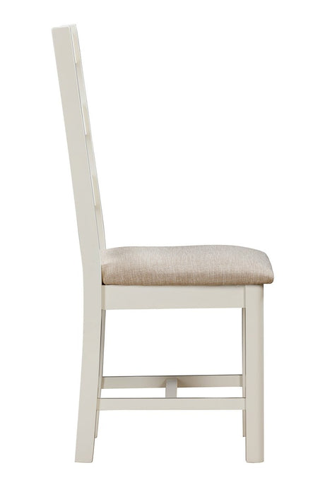 Your Home Style Dining Chairs Foxley Painted Pair of Ladderback Chairs with Fabric Seat