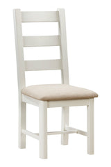 Your Home Style Dining Chairs Foxley Painted Pair of Ladderback Chairs with Fabric Seat