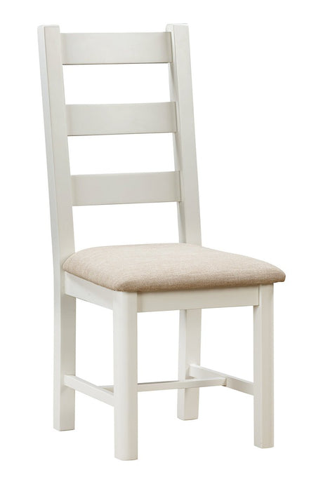Your Home Style Dining Chairs Foxley Painted Pair of Ladderback Chairs with Fabric Seat