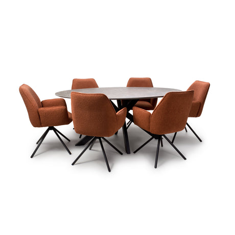 Furniture Link Dining Table Extending Galaxy Oval Table 1800mm