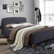 Time Living Bed Frame Double 135cm / Dark Grey Geneva Fabric Bed Frame