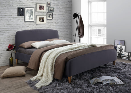 Time Living Bed Frame Double 135cm / Dark Grey Geneva Fabric Bed Frame