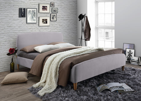 Time Living Bed Frame Double 135cm / Light Grey Geneva Fabric Bed Frame