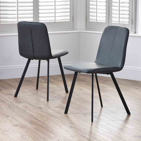 Julian Bowen Dining Chairs Goya Chairs Antique Black - Sold in pairs