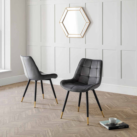 Julian Bowen Dining Chairs Hadid Dining Chairs - Grey - Sold in pairs