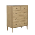 Vida Living Chest of Drawers Hadley Medium Natural 5 Drawer Chest of Drawers