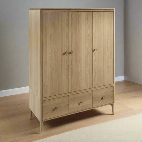 Vida Living Wardrobe Hadley Natural 3 Door Wardrobe
