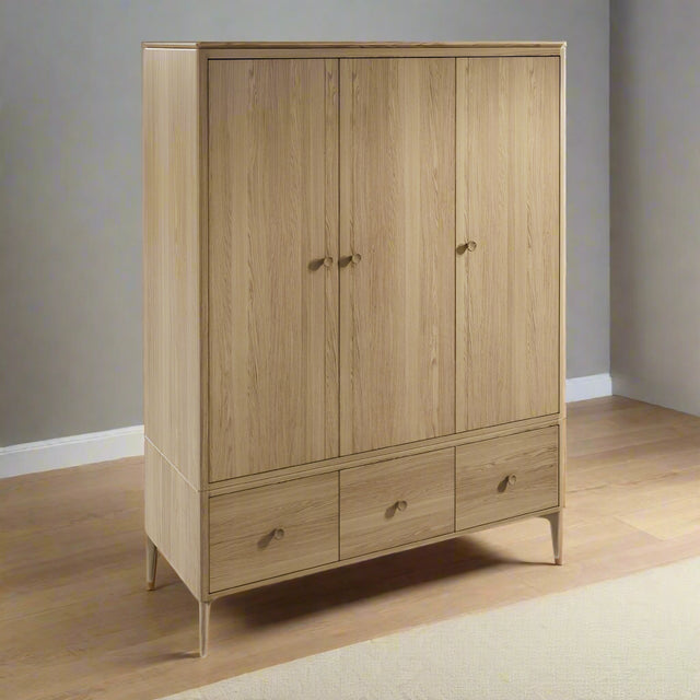 Vida Living Wardrobe Hadley Natural 3 Door Wardrobe