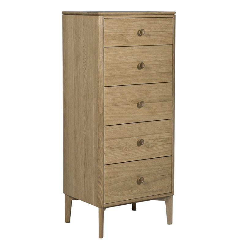 Vida Living Chest of Drawers Hadley Natural Tall 5 Drawer Chest of Drawers