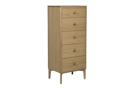 Vida Living Chest of Drawers Hadley Natural Tall 5 Drawer Chest of Drawers