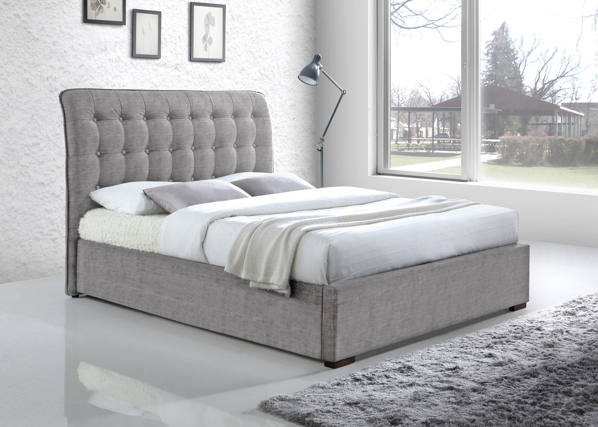 Time Living Bed Frame Double 135cm / Light Grey Hamilton Fabric Bed Frame