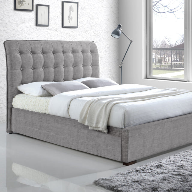 Time Living Bed Frame Double 135cm / Light Grey Hamilton Fabric Bed Frame