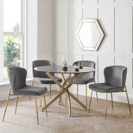 Julian Bowen Dining Chairs Harper Dining Chairs - Grey - Sold in pairs