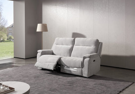 Earth Collection Reclining Sofas Silver Grey Havilah Electric Reclining 2 Seater Sofa