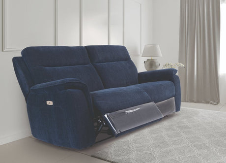 Earth Collection Reclining Sofas Navy Havilah Electric Reclining 3 Seater Sofa