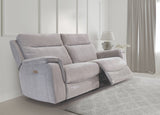 Earth Collection Reclining Sofas Silver Grey Havilah Electric Reclining 3 Seater Sofa